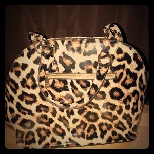 Brown leopard print purse